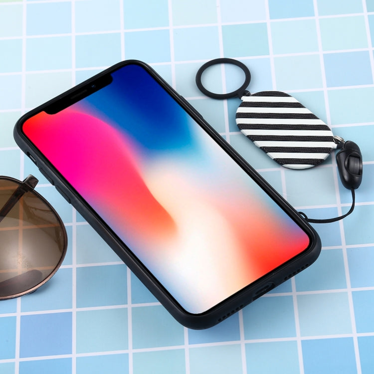 For iPhone X / XS Love Mirror MobilePhone Protection Back Cover Case with Ring Hanging Rope & Holder