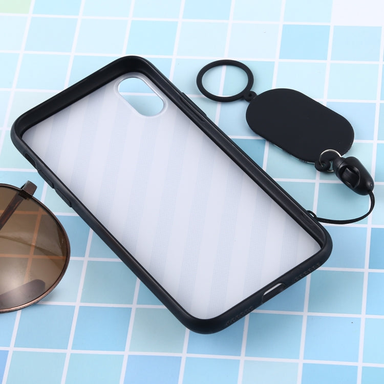 For iPhone X / XS Love Mirror MobilePhone Protection Back Cover Case with Ring Hanging Rope & Holder
