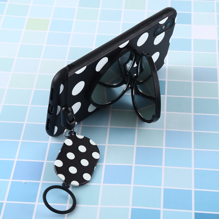 For iPhone X / XS Love Mirror MobilePhone Protection Back Cover Case with Ring Hanging Rope & Holder
