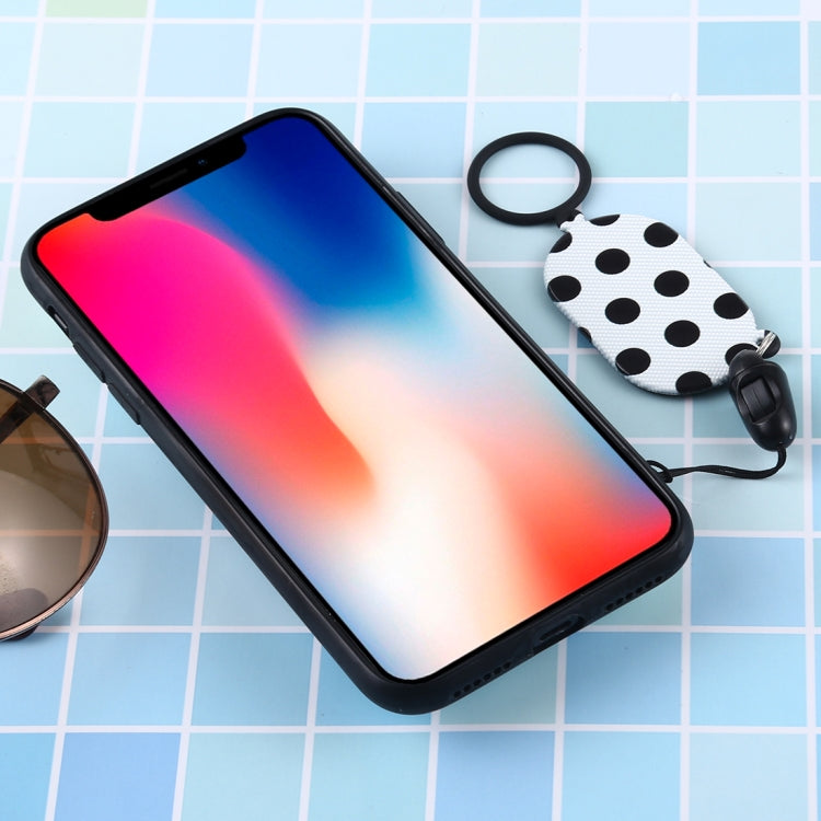 For iPhone X / XS Love Mirror MobilePhone Protection Back Cover Case with Ring Hanging Rope & Holder