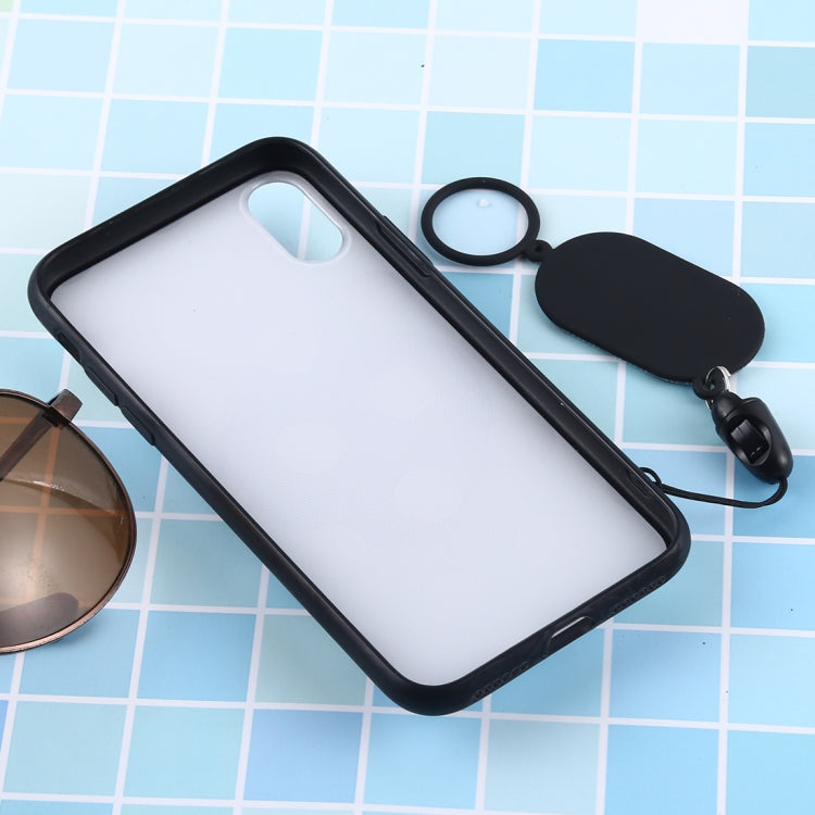 For iPhone X / XS Love Mirror MobilePhone Protection Back Cover Case with Ring Hanging Rope & Holder