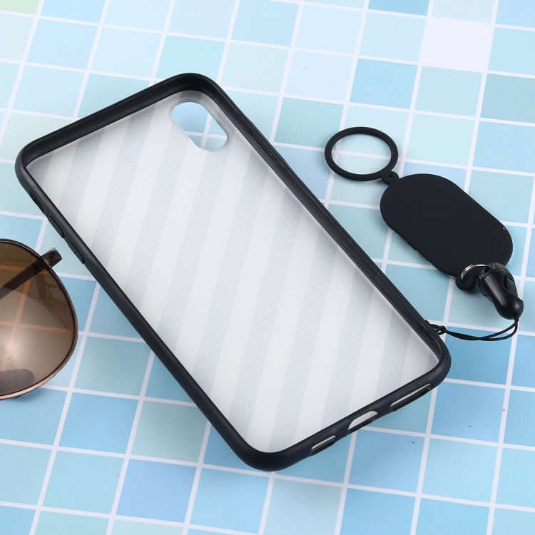For iPhone XS Max Love Mirror MobilePhone Protection Back Cover Case with Ring Hanging Rope & Holder