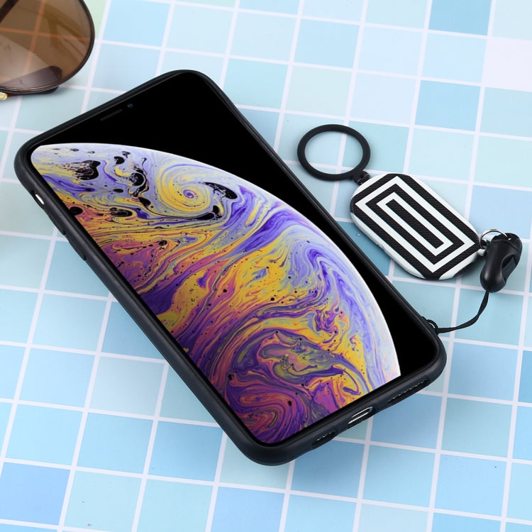 For iPhone XS Max Love Mirror MobilePhone Protection Back Cover Case with Ring Hanging Rope & Holder