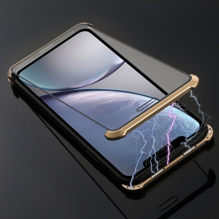 For iPhone XR Ultra-Thin Angular Frame Magnetic Absorption Double-Sided Tempered Glass Shell
