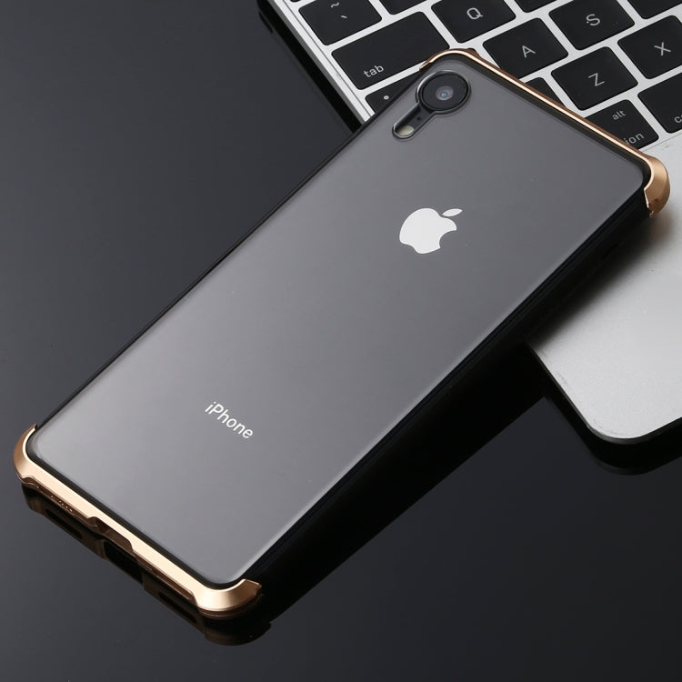 For iPhone XR Ultra-Thin Angular Frame Magnetic Absorption Double-Sided Tempered Glass Shell