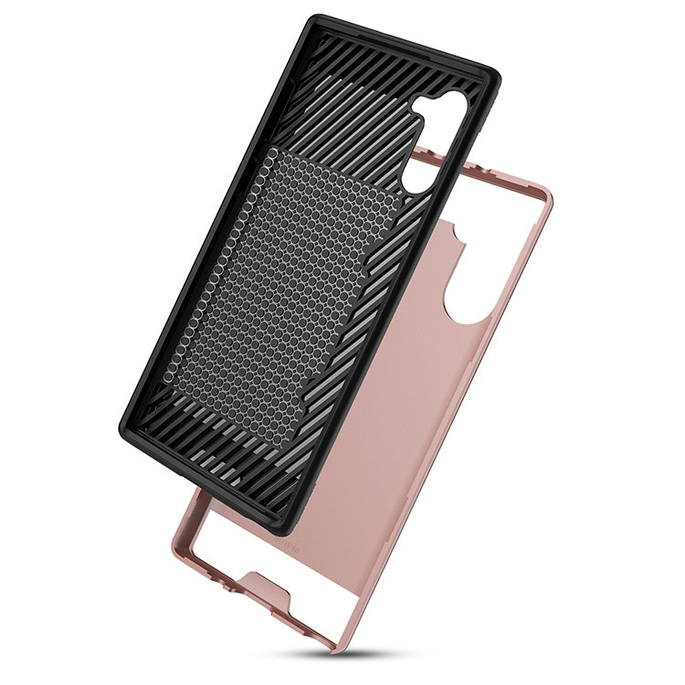 Ultra-thin TPU+PC Brushed Texture Shockproof Protective Case with Card Slot for Galaxy Note 10