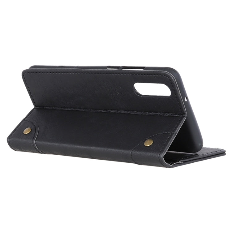 Copper Buckle Retro Crazy Horse Texture Horizontal Flip Leather Case with Holder & Card Slots & Wallet for ZTE Axon 10 Pro