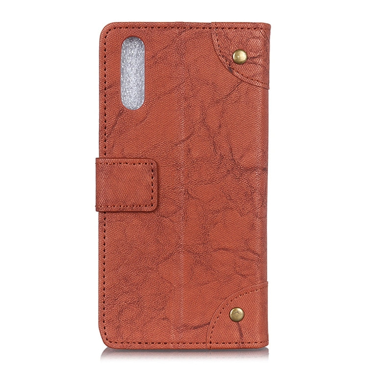 Copper Buckle Retro Crazy Horse Texture Horizontal Flip Leather Case with Holder & Card Slots & Wallet for ZTE Axon 10 Pro