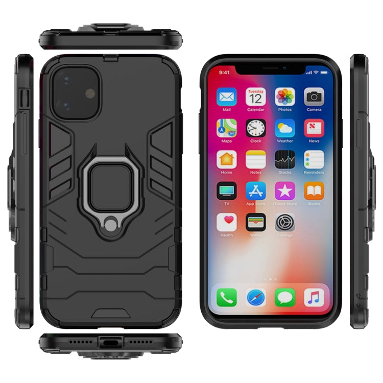 Panther PC + TPU Shockproof Protective Case with Magnetic Ring Holder for iPhone 11