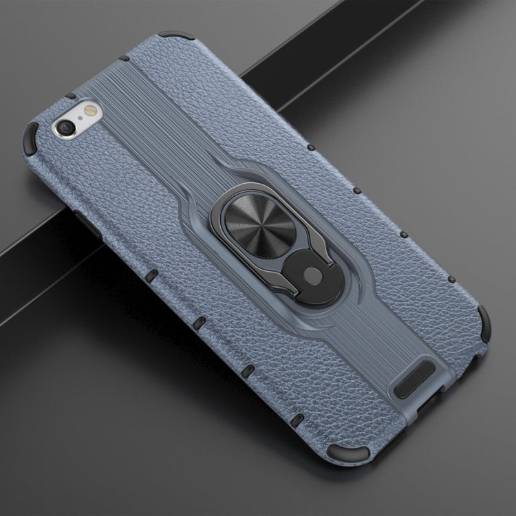 Litchi Texture PC + TPU Combination Case with Magnetic Ring Holder For iPhone 6 & 6s