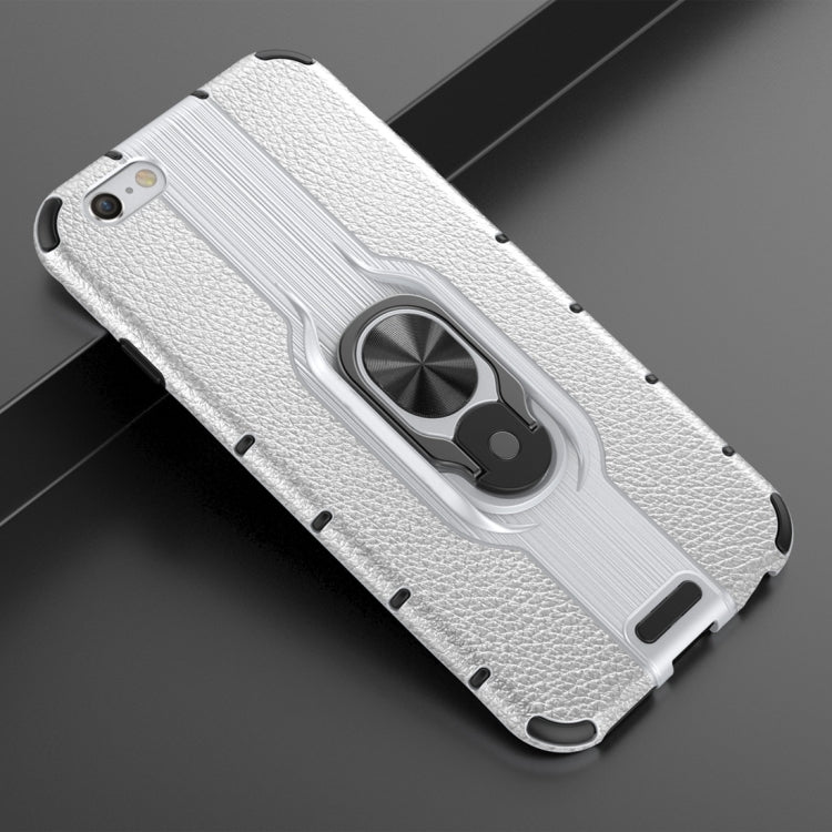 Litchi Texture PC + TPU Combination Case with Magnetic Ring Holder For iPhone 6 & 6s