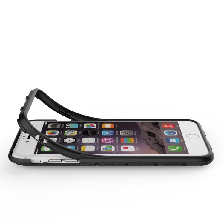 Litchi Texture PC + TPU Combination Case with Magnetic Ring Holder For iPhone 6 Plus & 6s Plus