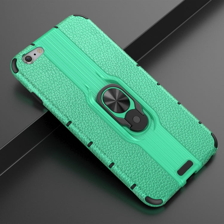 Litchi Texture PC + TPU Combination Case with Magnetic Ring Holder For iPhone 6 Plus & 6s Plus
