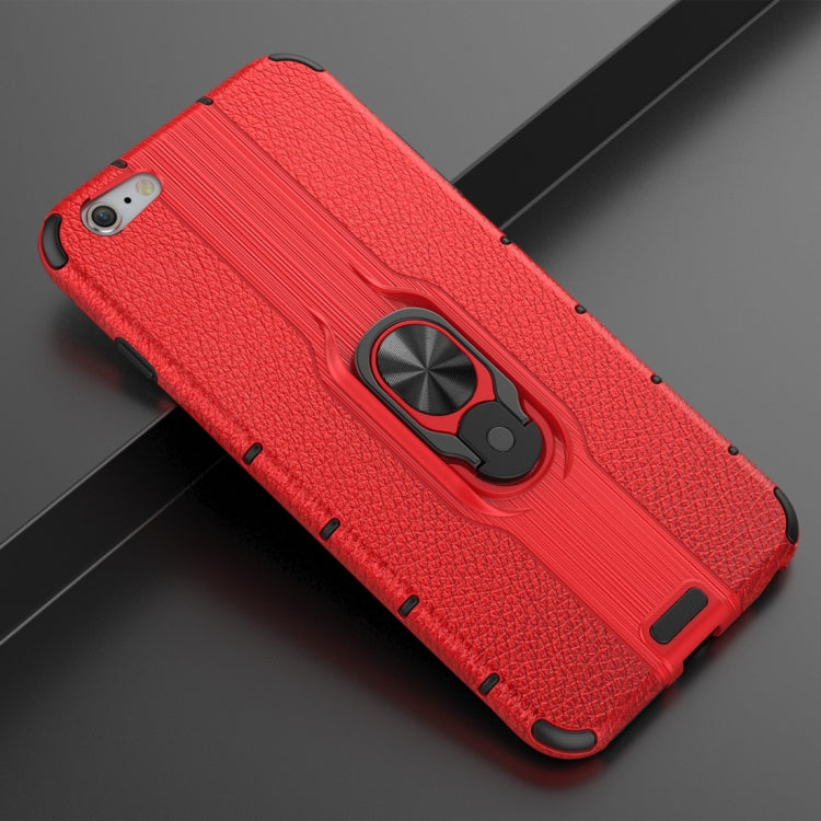 Litchi Texture PC + TPU Combination Case with Magnetic Ring Holder For iPhone 6 Plus & 6s Plus