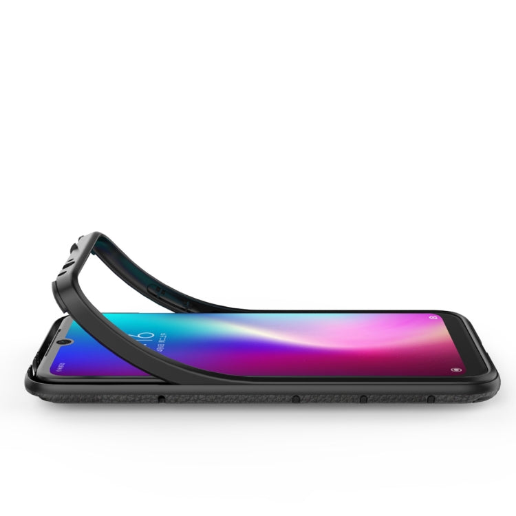 Litchi Texture PC + TPU Combination Case with Magnetic Ring Holder For Xiaomi Redmi Note 7