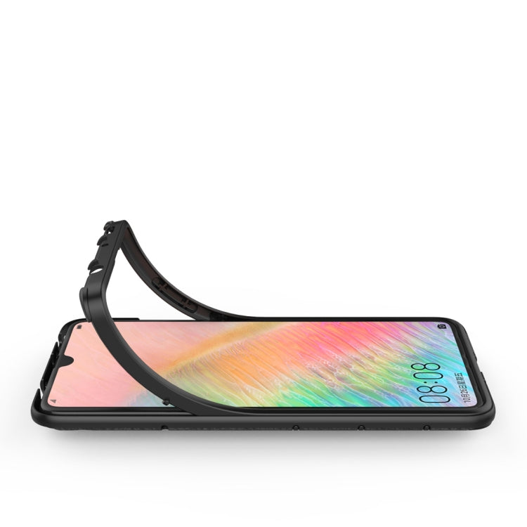 Litchi Texture PC + TPU Combination Case with Magnetic Ring Holder For Huawei Mate 20