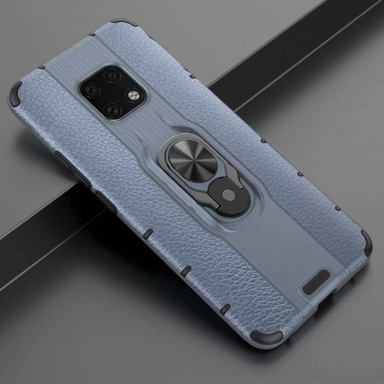 Litchi Texture PC + TPU Combination Case with Magnetic Ring Holder For Huawei Mate 20 Pro