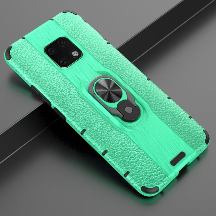 Litchi Texture PC + TPU Combination Case with Magnetic Ring Holder For Huawei Mate 20 Pro