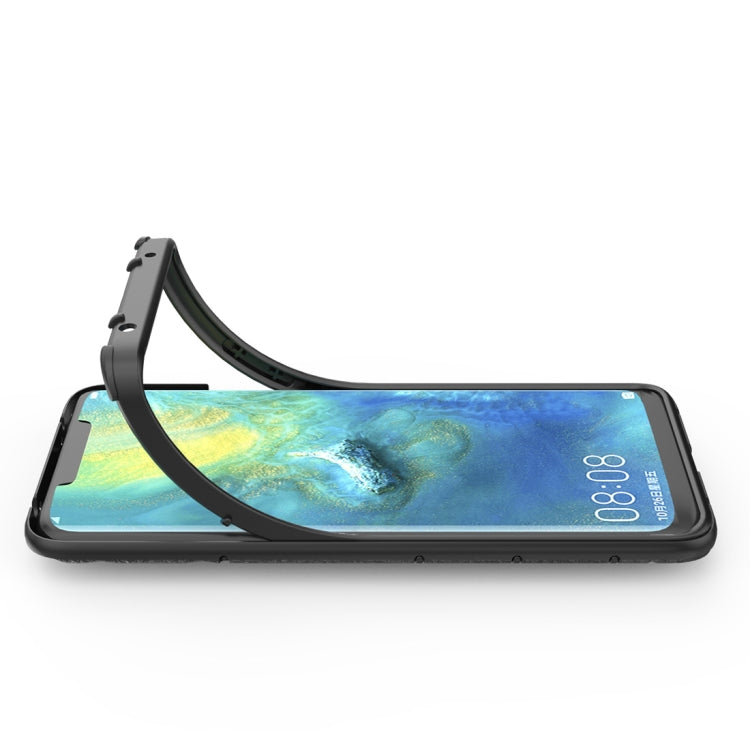 Litchi Texture PC + TPU Combination Case with Magnetic Ring Holder For Huawei Mate 20 Pro