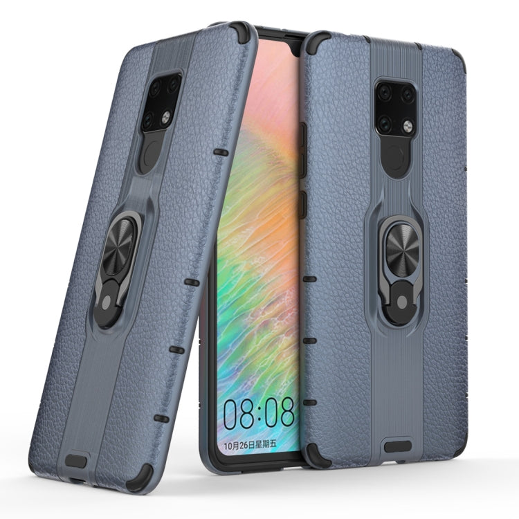 Litchi Texture PC + TPU Combination Case with Magnetic Ring Holder For Huawei Mate 20 X