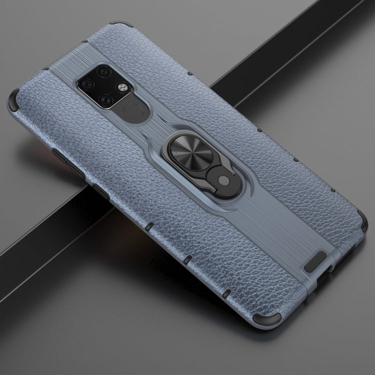 Litchi Texture PC + TPU Combination Case with Magnetic Ring Holder For Huawei Mate 20 X