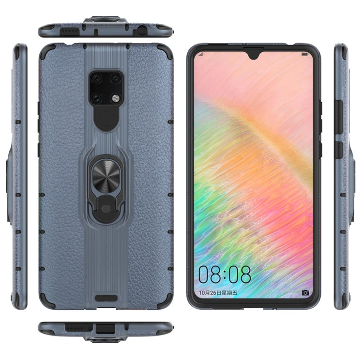 Litchi Texture PC + TPU Combination Case with Magnetic Ring Holder For Huawei Mate 20 X