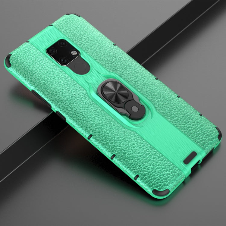 Litchi Texture PC + TPU Combination Case with Magnetic Ring Holder For Huawei Mate 20 X