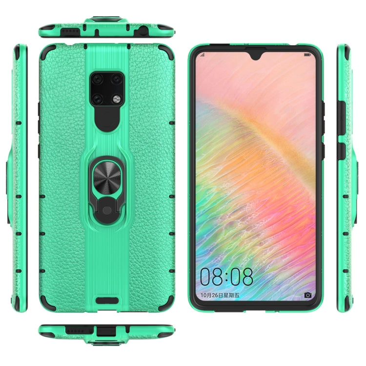 Litchi Texture PC + TPU Combination Case with Magnetic Ring Holder For Huawei Mate 20 X
