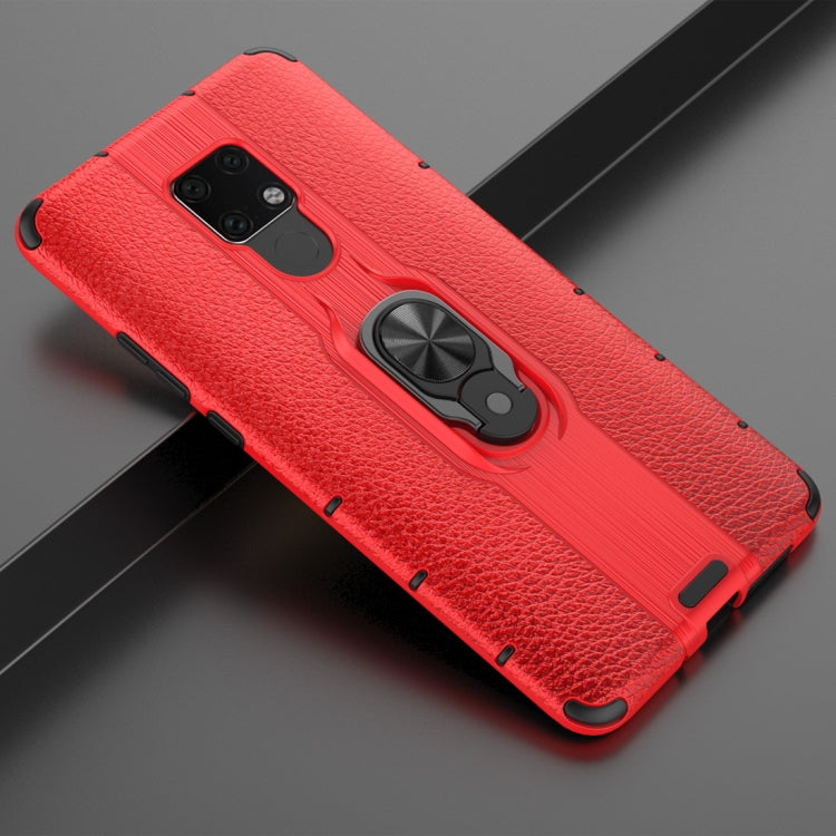 Litchi Texture PC + TPU Combination Case with Magnetic Ring Holder For Huawei Mate 20 X