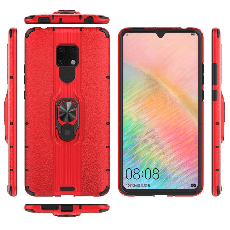 Litchi Texture PC + TPU Combination Case with Magnetic Ring Holder For Huawei Mate 20 X