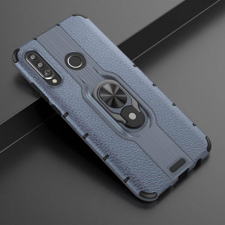 Litchi Texture PC + TPU Combination Case with Magnetic Ring Holder For Huawei P30 lite