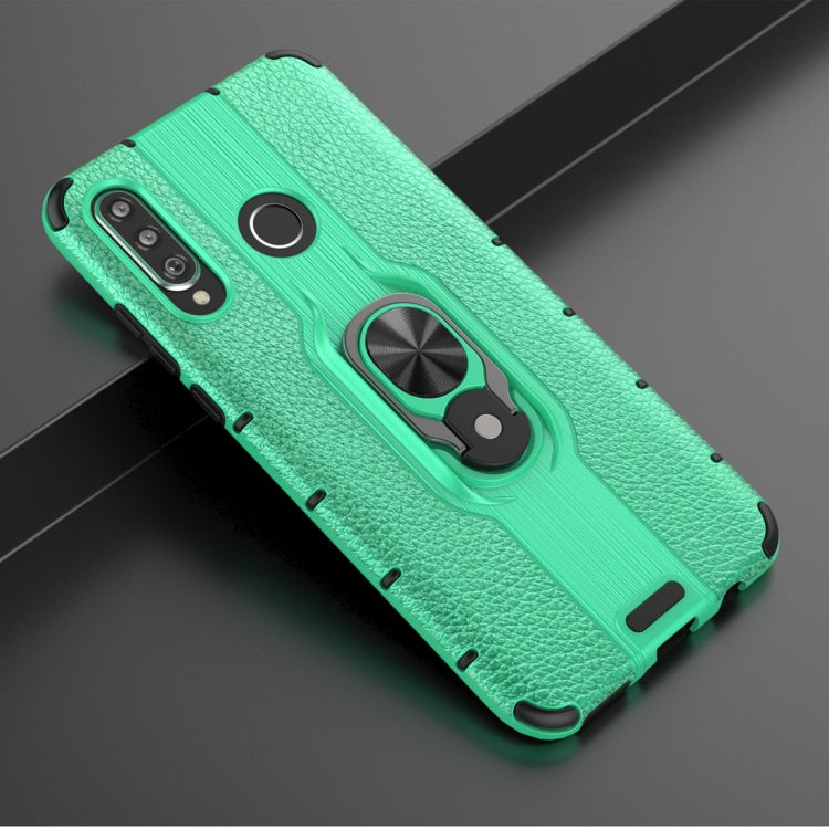 Litchi Texture PC + TPU Combination Case with Magnetic Ring Holder For Huawei P30 lite