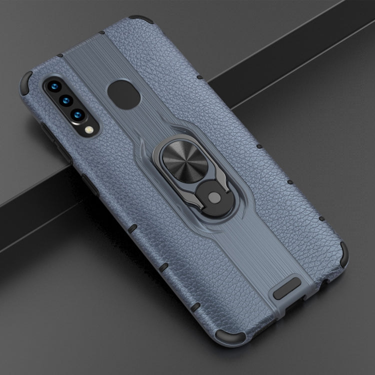 Litchi Texture PC + TPU Combination Case with Magnetic Ring Holder For Galaxy A50