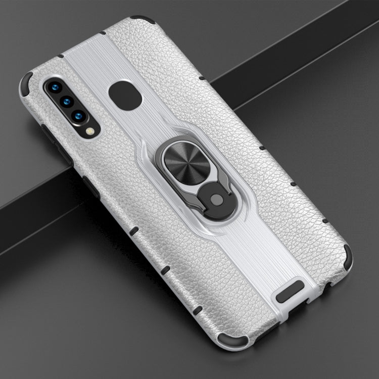 Litchi Texture PC + TPU Combination Case with Magnetic Ring Holder For Galaxy A50