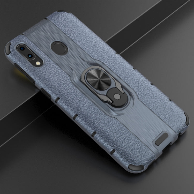 Litchi Texture PC + TPU Combination Case with Magnetic Ring Holder For Galaxy M20