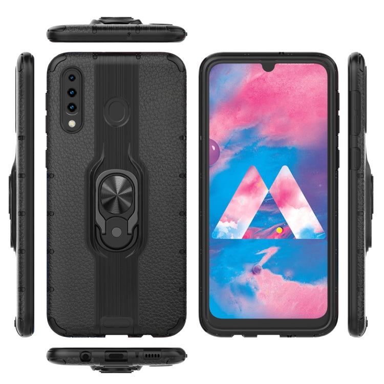 Litchi Texture PC + TPU Combination Case with Magnetic Ring Holder For Galaxy M30