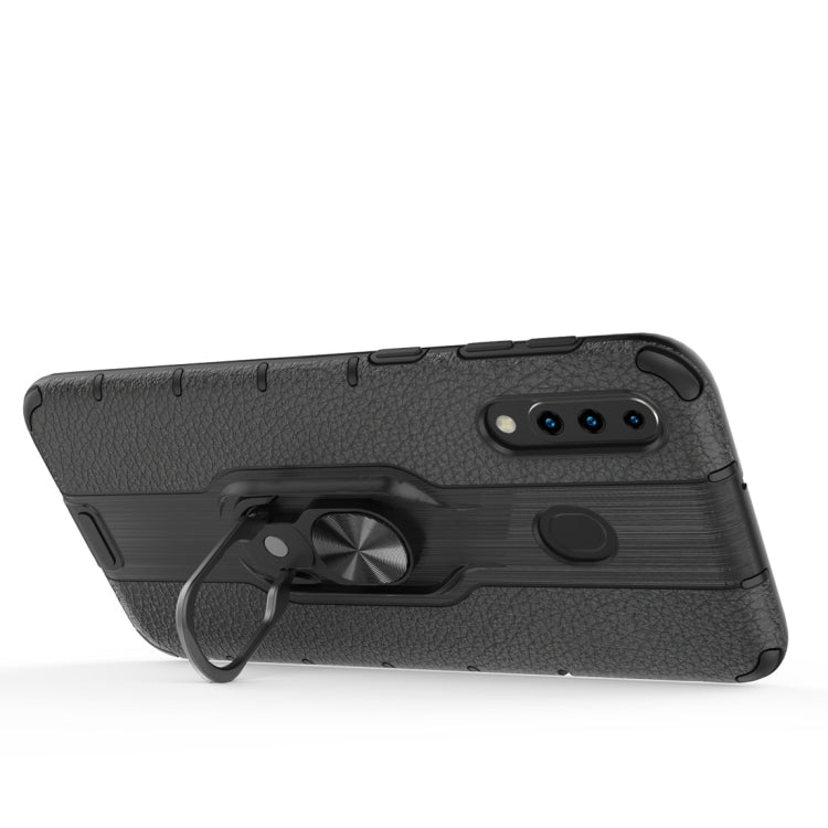 Litchi Texture PC + TPU Combination Case with Magnetic Ring Holder For Galaxy M30