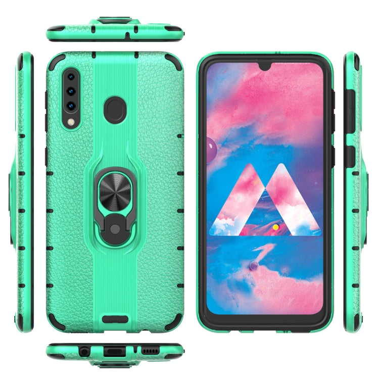 Litchi Texture PC + TPU Combination Case with Magnetic Ring Holder For Galaxy M30