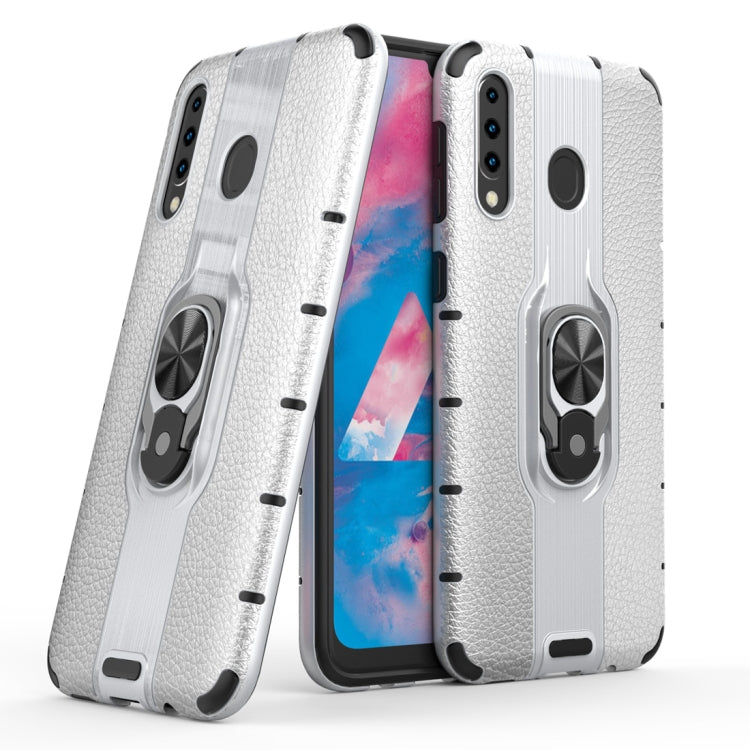 Litchi Texture PC + TPU Combination Case with Magnetic Ring Holder For Galaxy M30