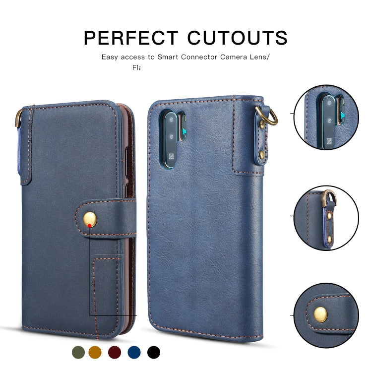 Vintage Cowhide Sling Texture Horizontal Flip Leather Case with Card Slots & Wallet & Holder for Galaxy Note 10+