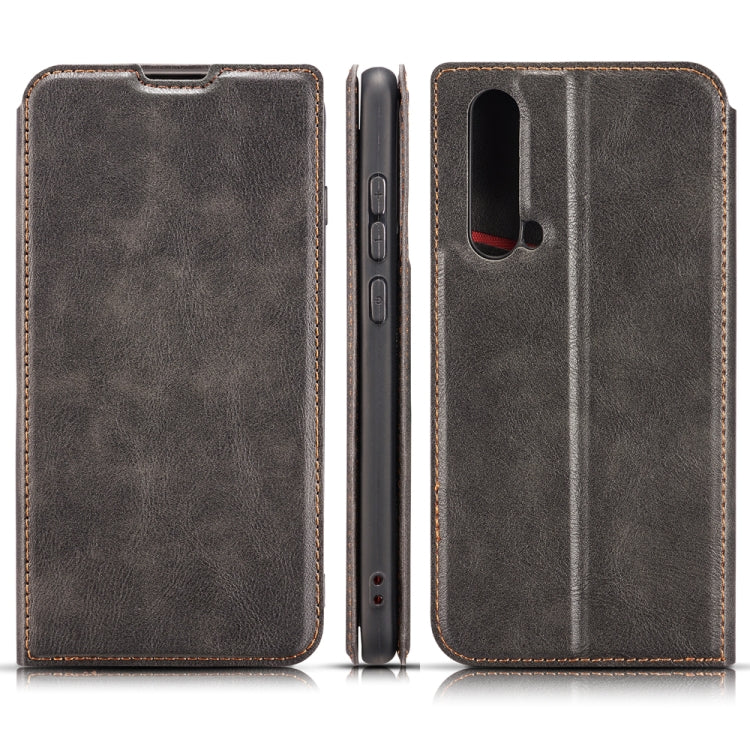 Retro Simple Ultra-thin Magnetic Leather Case with Holder & Card Slots & Lanyard for Huawei Nova 5 / Nova 5 Pro