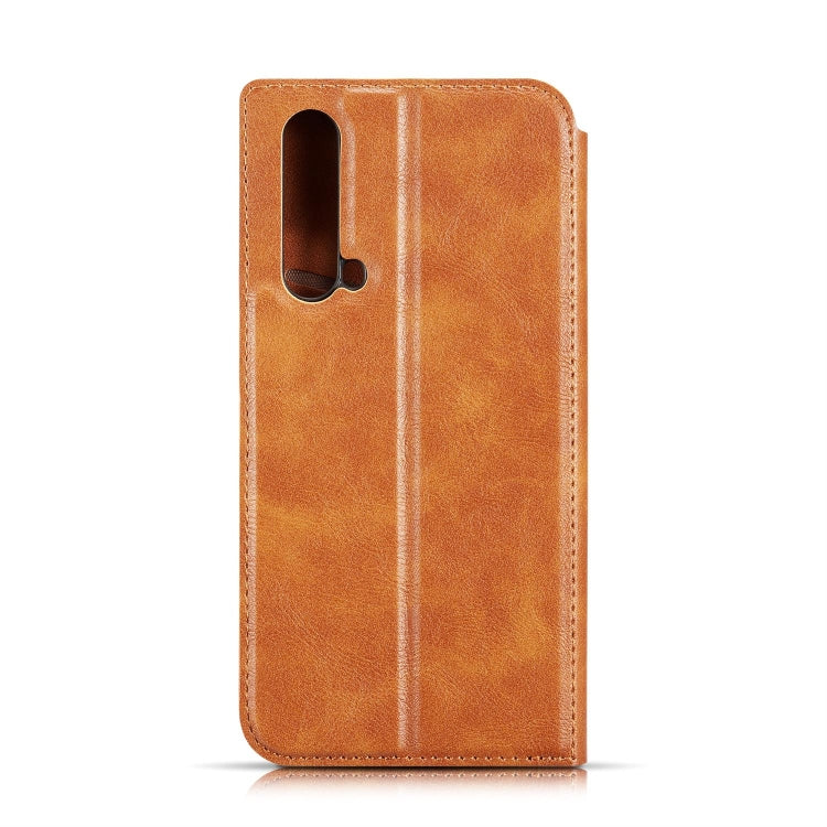 Retro Simple Ultra-thin Magnetic Leather Case with Holder & Card Slots & Lanyard for Huawei Nova 5 / Nova 5 Pro