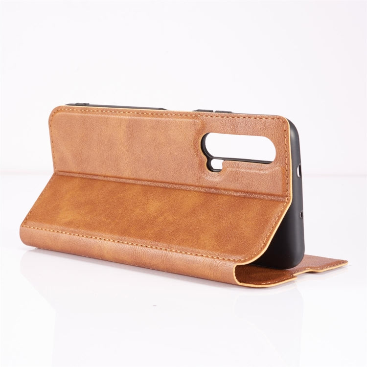 Retro Simple Ultra-thin Magnetic Leather Case with Holder & Card Slots & Lanyard for Huawei Nova 5 / Nova 5 Pro