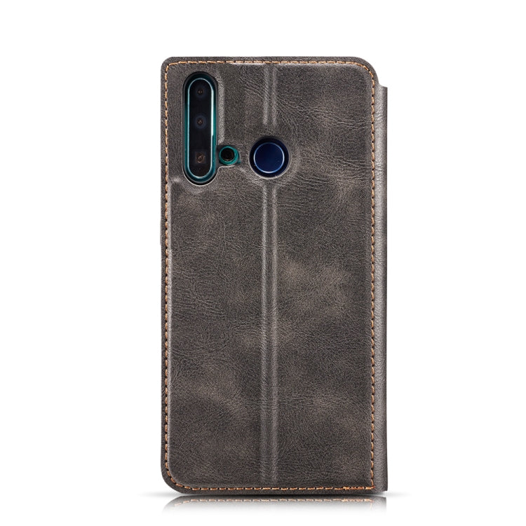 Retro Simple Ultra-thin Magnetic Leather Case with Holder & Card Slots & Lanyard for Huawei Nova 5i / P20 Lite (2019)