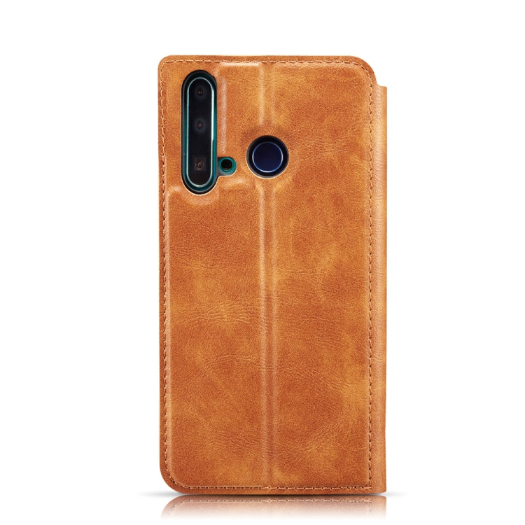 Retro Simple Ultra-thin Magnetic Leather Case with Holder & Card Slots & Lanyard for Huawei Nova 5i / P20 Lite (2019)