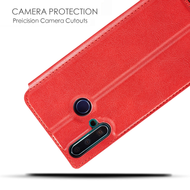 Retro Simple Ultra-thin Magnetic Leather Case with Holder & Card Slots & Lanyard for Huawei Nova 5i / P20 Lite (2019)
