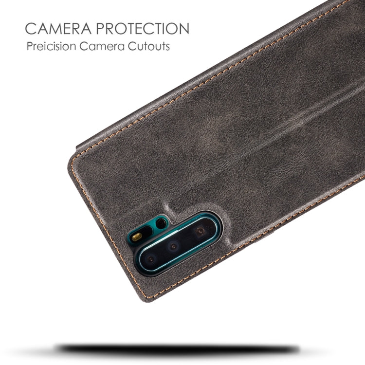 Retro Simple Ultra-thin Magnetic Leather Case with Holder & Card Slots & Lanyard for Galaxy Note 10+