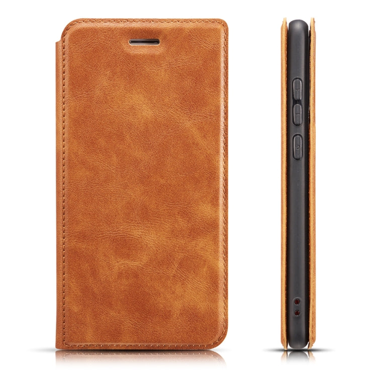 Retro Simple Ultra-thin Magnetic Leather Case with Holder & Card Slots & Lanyard for Galaxy Note 10+