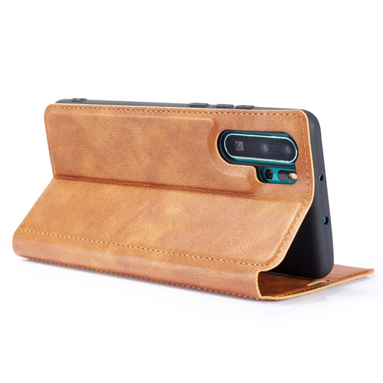 Retro Simple Ultra-thin Magnetic Leather Case with Holder & Card Slots & Lanyard for Galaxy Note 10+