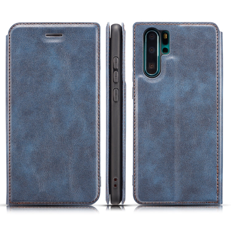 Retro Simple Ultra-thin Magnetic Leather Case with Holder & Card Slots & Lanyard for Galaxy Note 10+